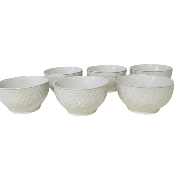 Pfaltzgraff French lace white cereal bowls 5.5 set of 6 - Picture 1 of 10
